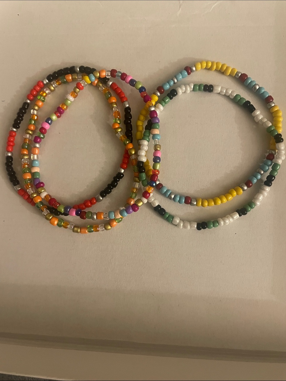 Colorful Seed Bead Stretch Anklets Set - Multi (5)